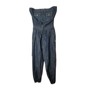 Baby Phat NWT Strapless Women's Denim Romper Jumpsuit Size 9 Streewear Y2K t75